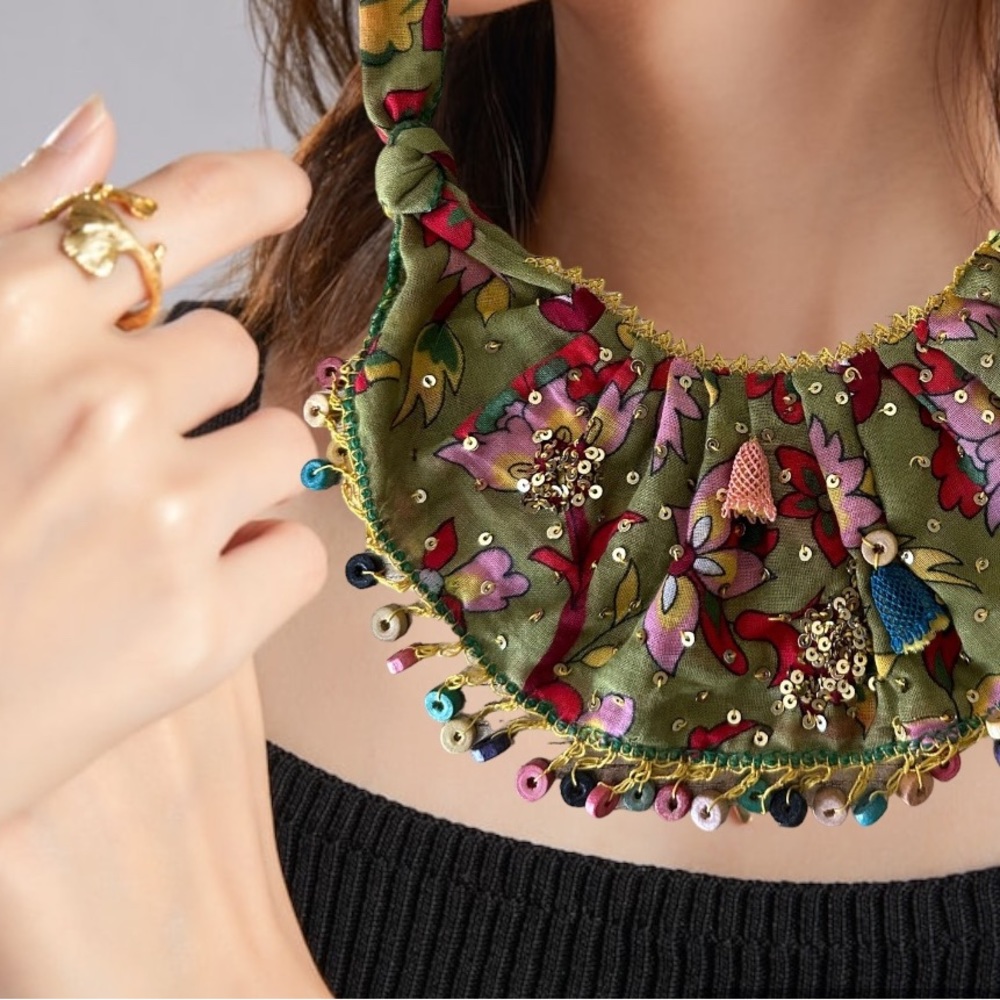 🛍️SALE🛍️ Handcrafted Boho Style Bib Collar One of a Kind Statement Necklace